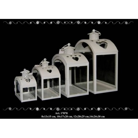 LANTERNA METALLO CUORI C/VETRO LES17070 25cm 4/4