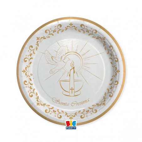 PIATTI CARTONCINO CRESIMA GOLD ø18 8pz