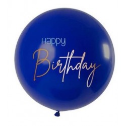PALLONE LATTICE HAPPY BIRTHDAY ELEGANT TRUE BLU 31" 80cm