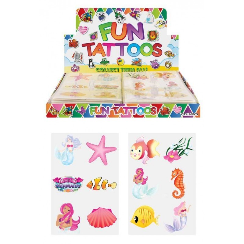 TATUAGGI SIRENETTA ASSORTITI 6pz