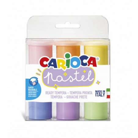 CARIOCA POT TEMPERA PASTEL 25ml 6 COLORI