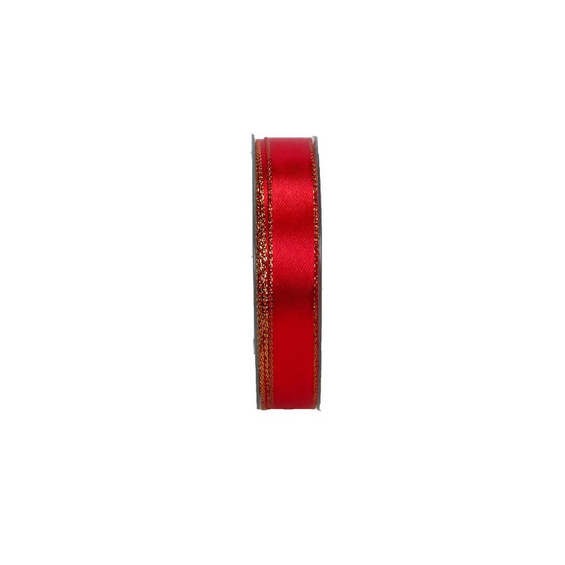 NASTRO DOUBLE BORDO ORO mm15x25mt 123-ROSSO