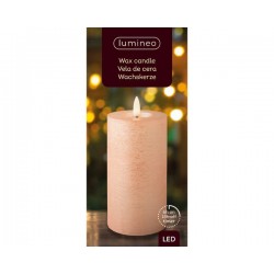 CANDELA LED Ø7xh15 cm ROSA ANTICO LUCE CALDA