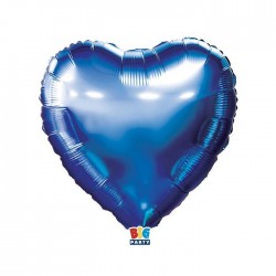 PALLONE MYLAR CUORE 18" 45cm BLU METAL