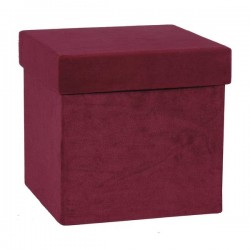 SCATOLA VELLUTO SQUADRATA 20,5X20,5X20,5 cm BORDEAUX