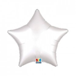 PALLONE MYLAR STELLA 18" 45cm BIANCO SATIN