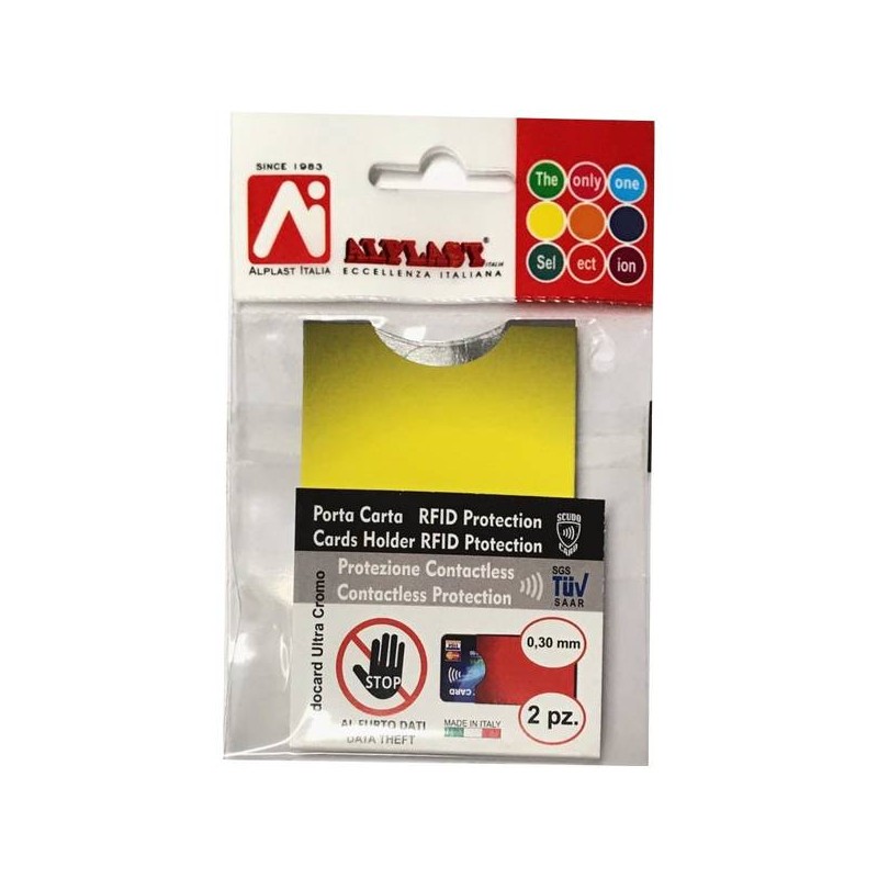 SCUDOCARD - PORTA CARD SINGOLA PROTECTION R-FID- CROMO 2 PEZZI