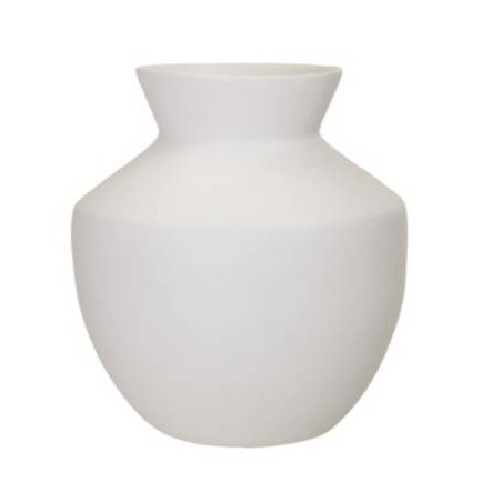 VASO BAMBOO ANFORA BASSA Ø18xh22cm WHITE MATT