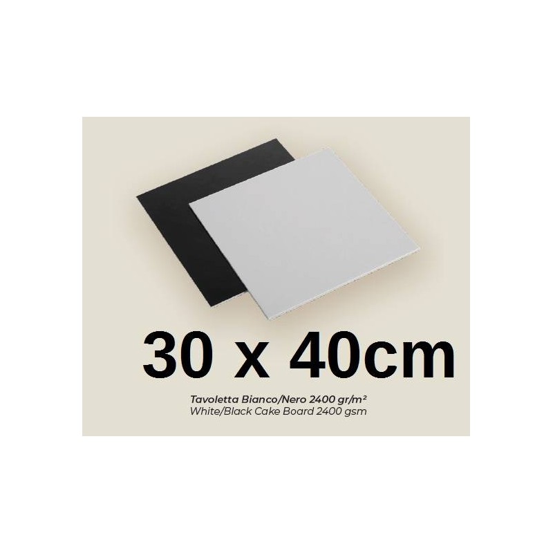 TAVOLETTE CARTONE 2400gr/mq BIANCO/NERO 40x50cm LISCE 10kg