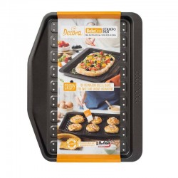 PIASTRA CRISP&FRY ANTIADERENTE 41x31,5x2,5h cm BAKE&COOK