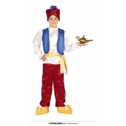 COSTUME PRINCIPE DEL DESERTO CAPPELLO GILET CAMICIA CINTURA E PANTALONI TG.5-6 ANNI