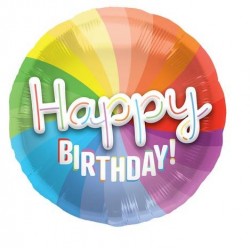 PALLONE MYLAR 22" 56cm HAPPY BIRTHDAY RAINBOW