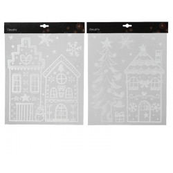 VETROFANIA STICKER GLITTER WHITE 2ass 28x34cm