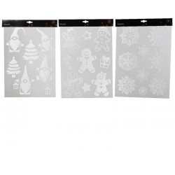 VETROFANIA STICKER GLITTER WHITE 2ass 28x40cm