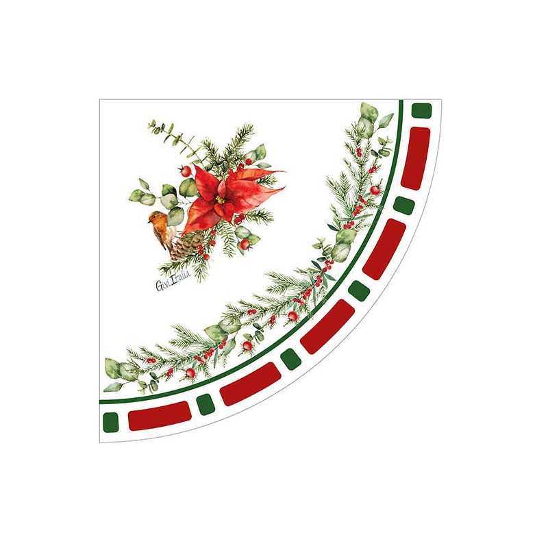 TOVAGLIOLI 33x33 SMERLO TONDO CHRISTMAS EVE 16pz