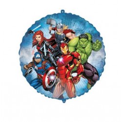 PALLONE MYLAR AVENGERS TONDO 18" 43cm C/FILO E PESETTO