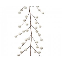 GHIRLANDA RAMO BACCHE BIANCO PERLATO 130cm