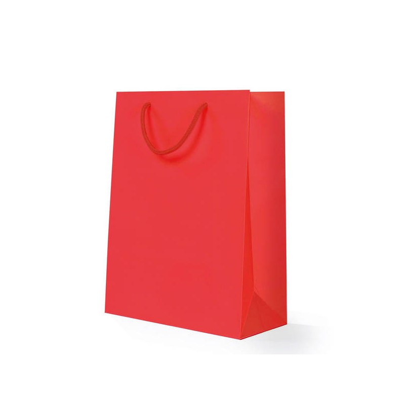BORSA CARTA LUSSO OPACO 22+10x29cm ROSSO