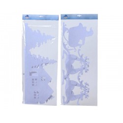 POLYESTER WHITE DECORATION 2ass h23x100cm