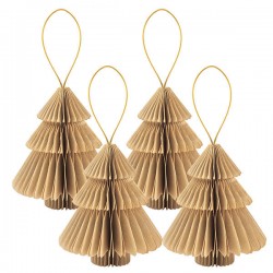 ALBERI IN CARTA h10cm KRAFT BORDO ORO 4pz
