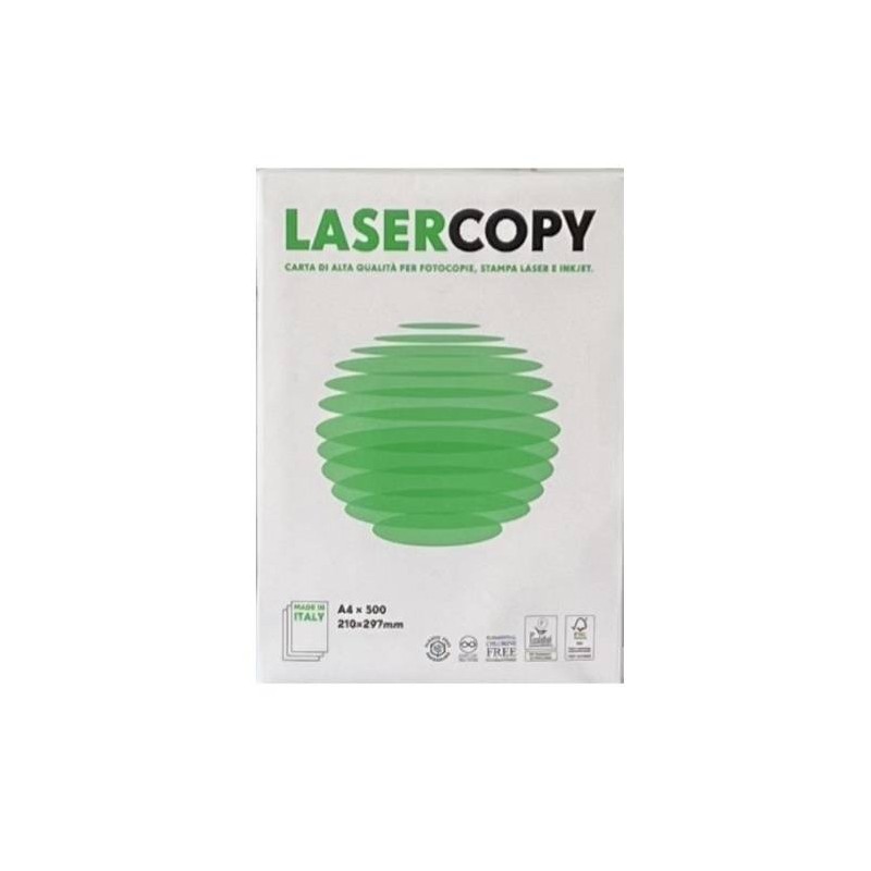 FOGLI A4 BIANCHI RISMA 500fg 75gr/mq LASER COPY