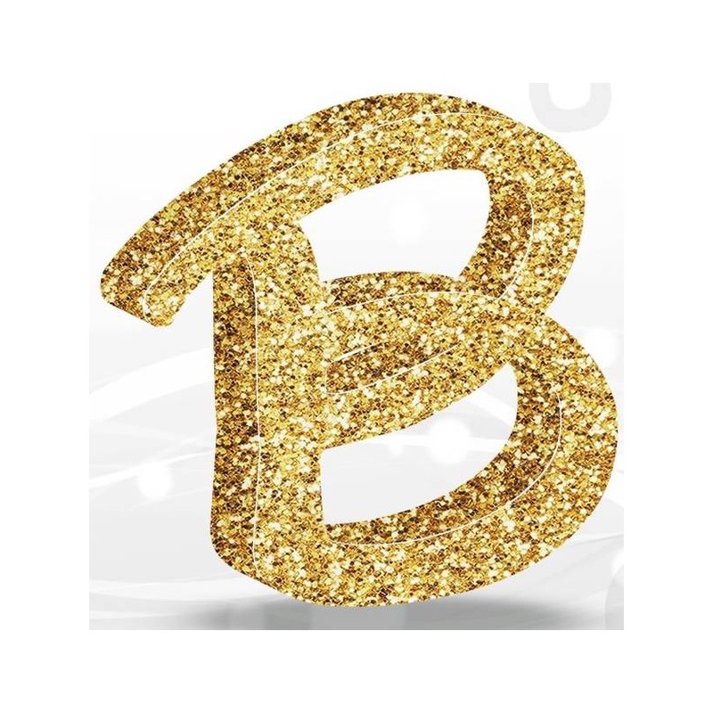 LETTERA POLISTIROLO FANTASY GLITTER ORO 7cm B
