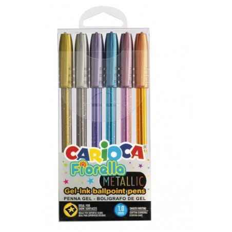 PENNE GEL COLARATE METALLIC CARIOCA 6pz