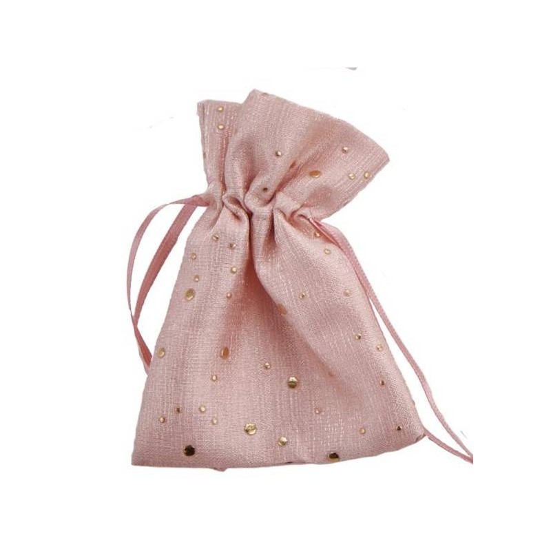 SACCHETTO ROSA 10x13cm C/STRASS 12pz