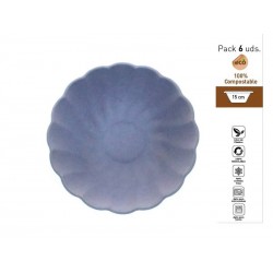 PIATTI FONDI CONCHIGLIA COMPOSTABILI TONDI ø15cm LILLA 6pz