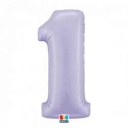 PALLONE NUMERO 1 MYLAR 102cm 40 LILLA