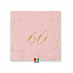 TOVAGLIOLI 25x25cm 60 ANNI ROSE 20pz