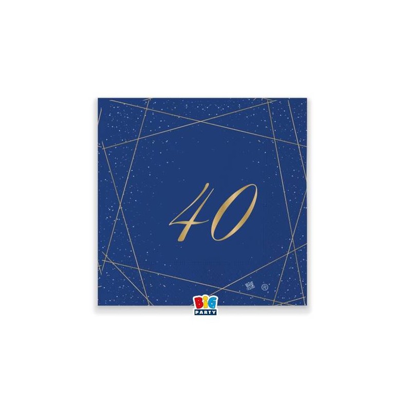 TOVAGLIOLI 25x25cm 40 ANNI BLUE GOLD 20pz