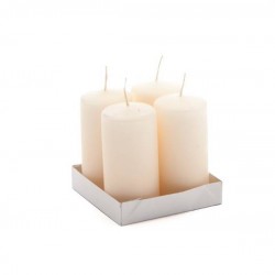 MOCCOLO TONDO CERA AVORIO 5x10cm 4pz