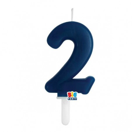 CANDELINA NUMERO 2 TINY PLUMP BLU NAVY 7cm