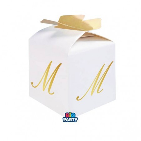 SCATOLINA CUBETTO PORTACONFETTI 5x7x5cm LETTERA M 10pz