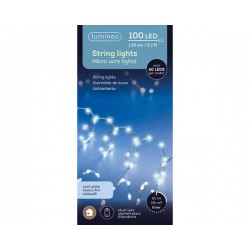 MICRO LED 100 LUCI 1,59mt FILO ARGENTO - LUCE FREDDA INTERNO