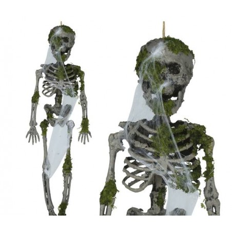 DECORAZIONE DA APPENDERE SCHELETRO CON MUSCHIO 40cm