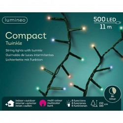 LED COMPACT 500 LUCI 11mt INTERMITTENTI FILO VERDE DA...