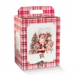 SCATOLA REGALO C/MANIGLIA 28x20x35cm SANTA'S HOME