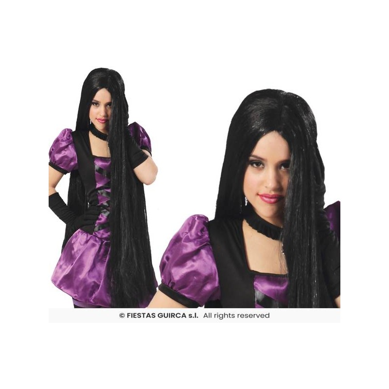 PARRUCCA EXTRA LUNGA NERA 100cm