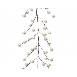 GHIRLANDA RAMO BACCHE BIANCO PERLATO 130cm