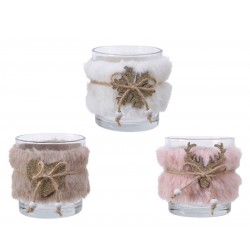 BICCHIERE TEALIGHT NATALE 3ass 1pz