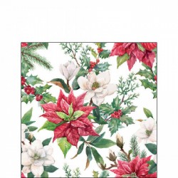 TOVAGLIOLI 25x25cm CHRISTMAS FLORALS 20pz