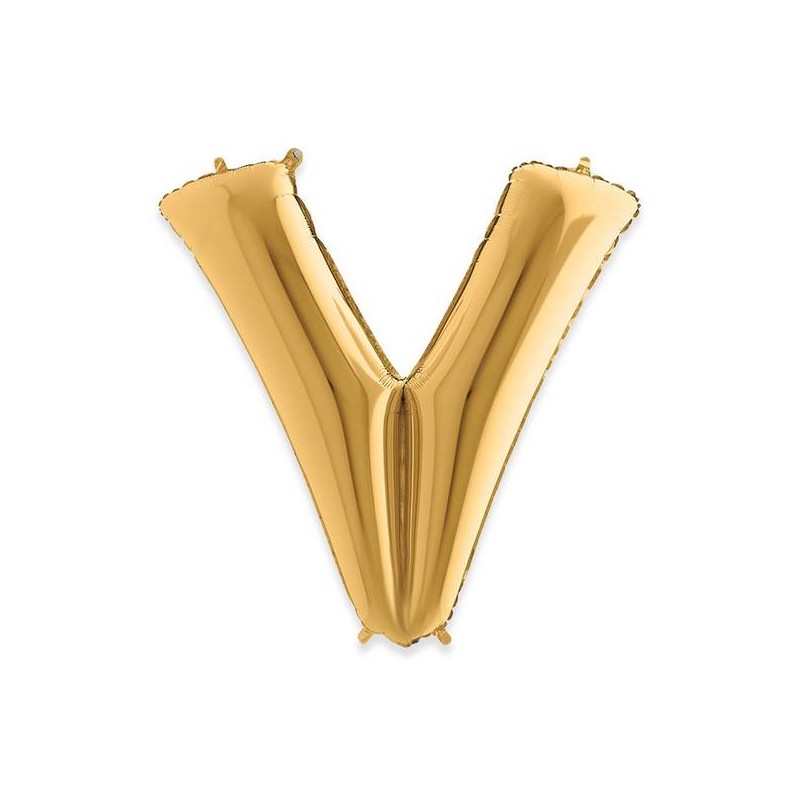 PALLONE MYLAR LETTERA V 102cm 40 GOLD