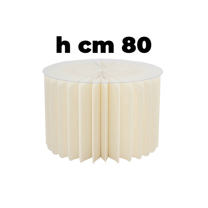 COLONNA ALZATA IN CARTA 180gr ø30 x h.80cm AVORIO con TOP IN PVC