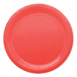 PIATTI PIANI ECOLOR BIODEGRADABILI 24cm ROSSO 25pz