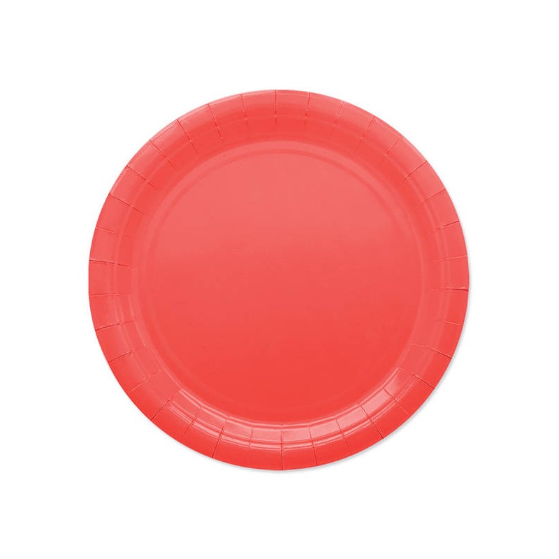 PIATTI PIANI ECOLOR BIODEGRADABILI 24cm ROSSO 25pz