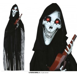 SCHELETRO CON CHITARRA DA APPENDERE CON LUCE, SUONO E...