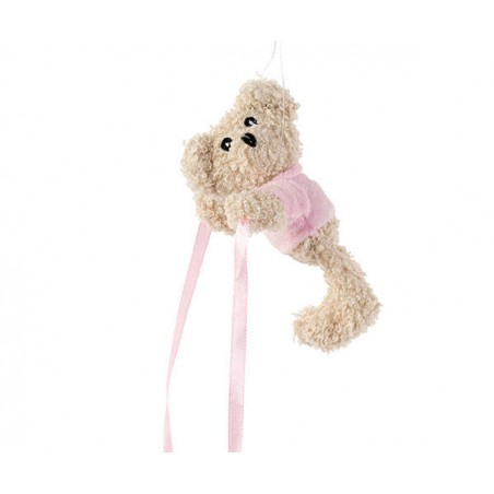 ORSETTO 12cm CON NASTRI ROSA