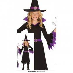 COSTUME STREGA MANICA LARGA VIOLA 7-9 ANNI